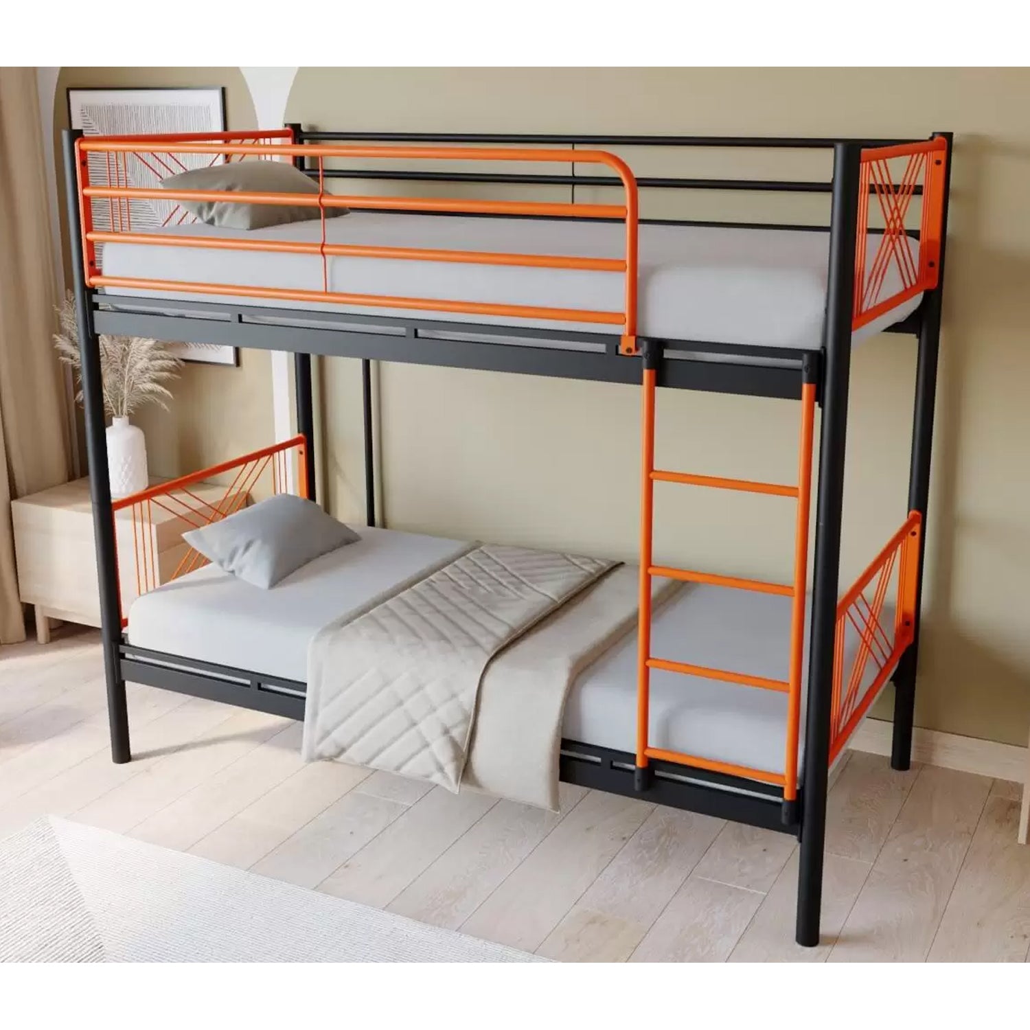 Metal double high clearance sleeper bed frame