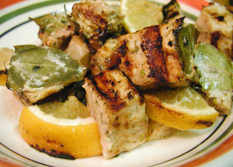 North African Grilled Swordfish Toast