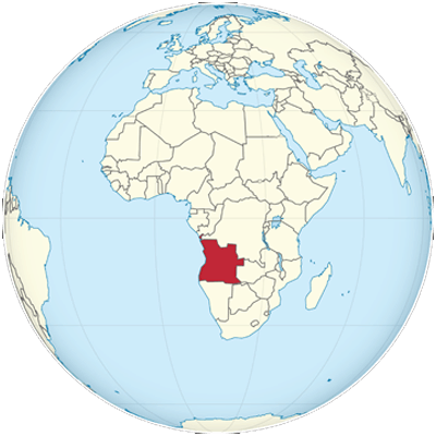 Angola On The Globe