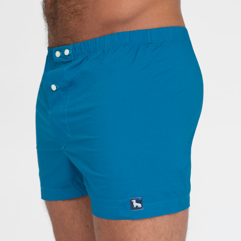 Solid Aqua Blue Boxer Short Made in USA underwear – Blade + Blue