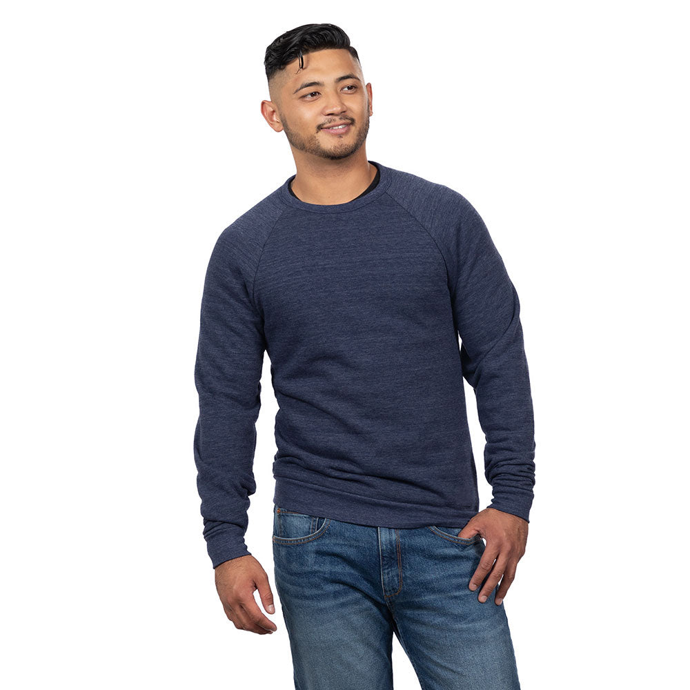 Charcoal Grey Marled Crewneck Sweatshirt Made in USA For Men