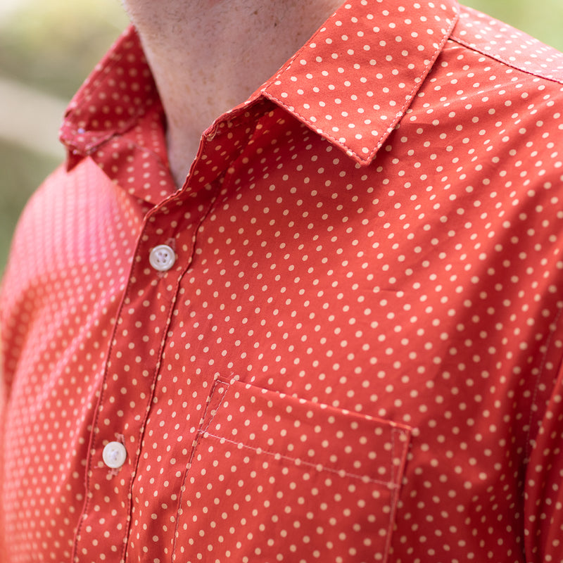 Polka Dot Mens Shirt Orange Made in USA – Blade + Blue