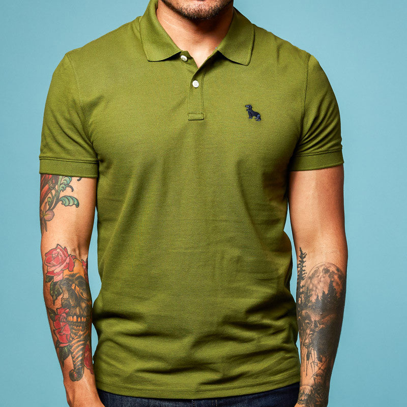 Green Polo Shirt Cotton Pique Dachshund | Blade + Blue