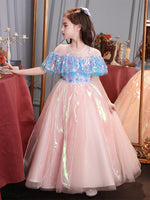 Sweet Elegant Flower Girl Ruffled Sequined Puffy Princess Dress