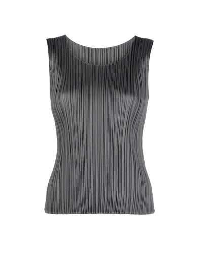 Basics Tank Top in Gray by Pleats Please Issey Miyake