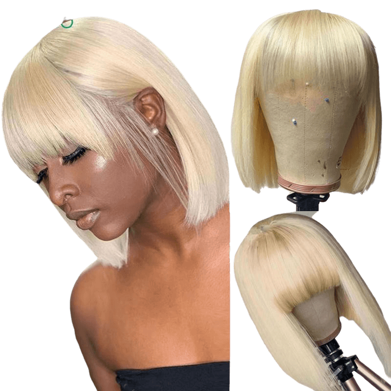 perruque femme blonde courte