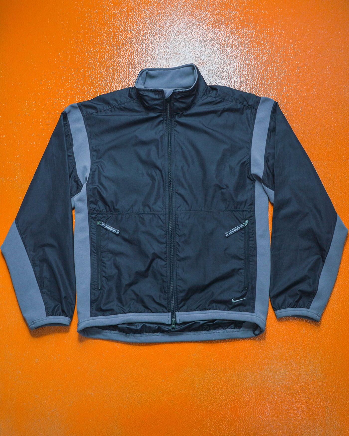 image of Spring 2003 Grey / Black Stretch Panel Track Jacket (S)