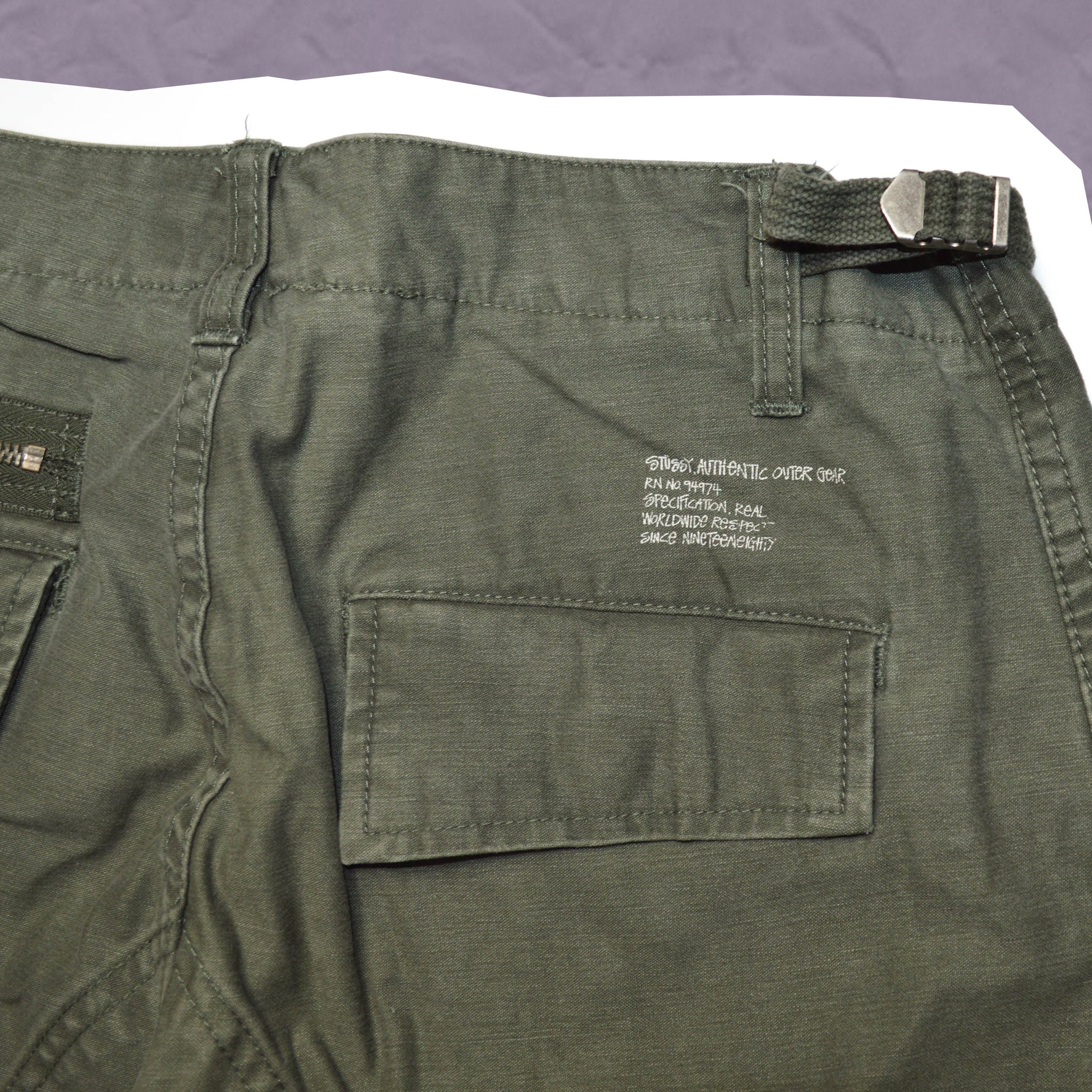 Stussy Authentic Outer Gear Sage Green Asymmetrical Cargo Pants (~30 ...