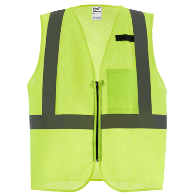 View Class 2 High Visibility Yellow Mesh One Pocket Safety Vest - S/M