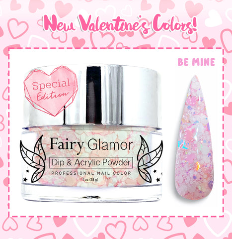 be mine pink valentines glitter acrylic powder