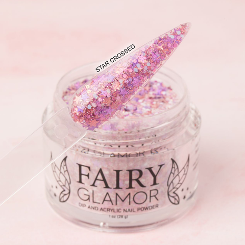 star glitter pink valentines day nail powder