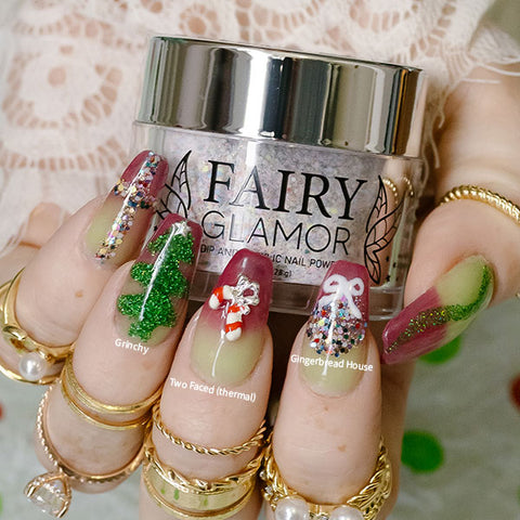 christmas dip nail powder manicure