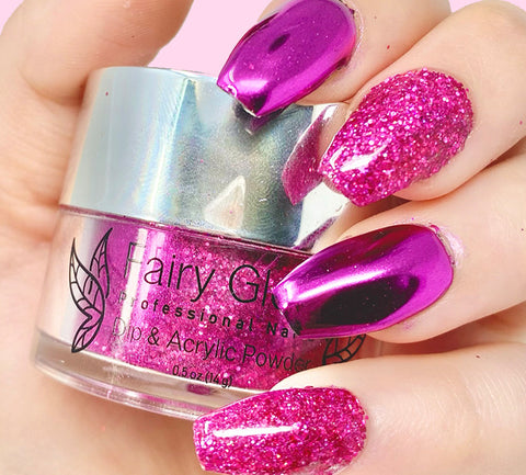 pink chrome holographic nail powder how to apply