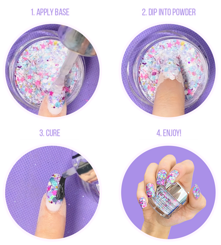 How to Apply Chunky Glitter Dip Nail Powder - Fairy Glamor