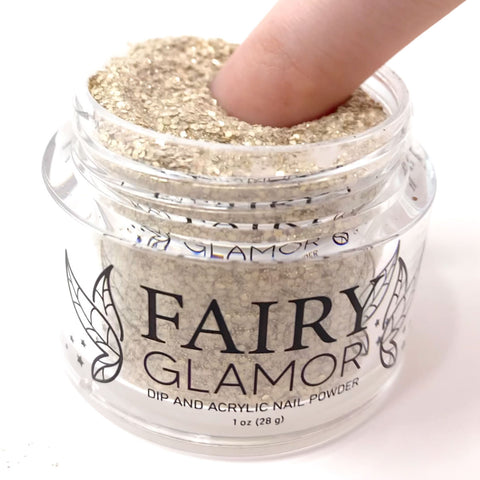 high elf gold glitter dip acrylic nail powder