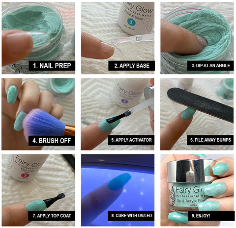 how to apply dip powder nails