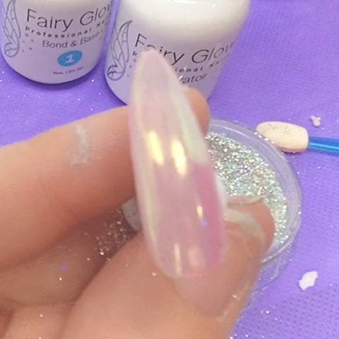 Pink mermaid nail powder holographic