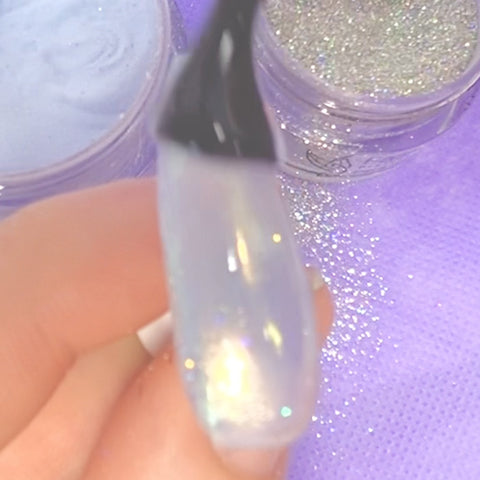 mermaid nail powder seal with gel top coat