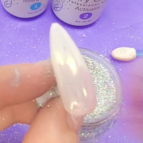 white unicorn mermaid nail powder