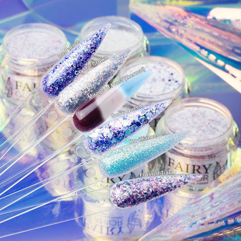 snow queen frozen winter dip nail powder collection