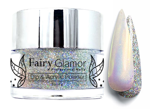 large jar of unicorn holographic nail powder