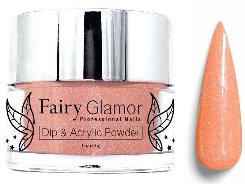 Orange and Glitter Dip Nail Design - wide 1