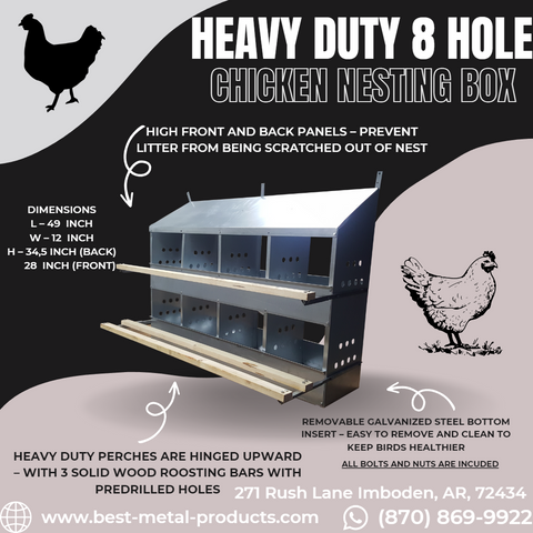 8 hole chicken nesting box