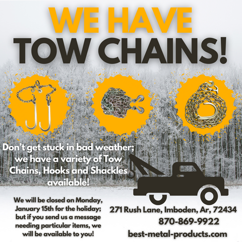 tow chains hooks and shackles