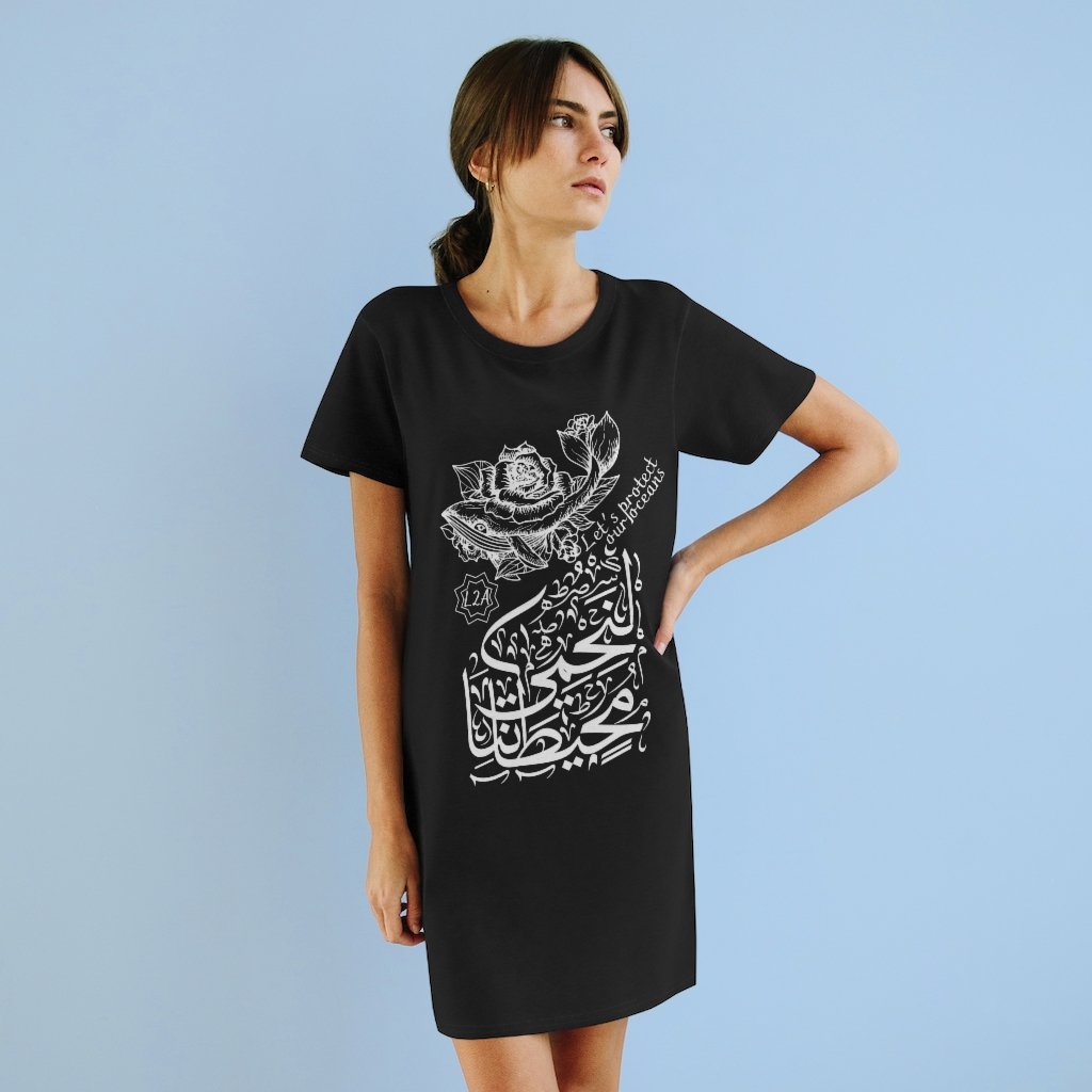 Organic T-Shirt Dress (Ocean Spirit, Whale Design)