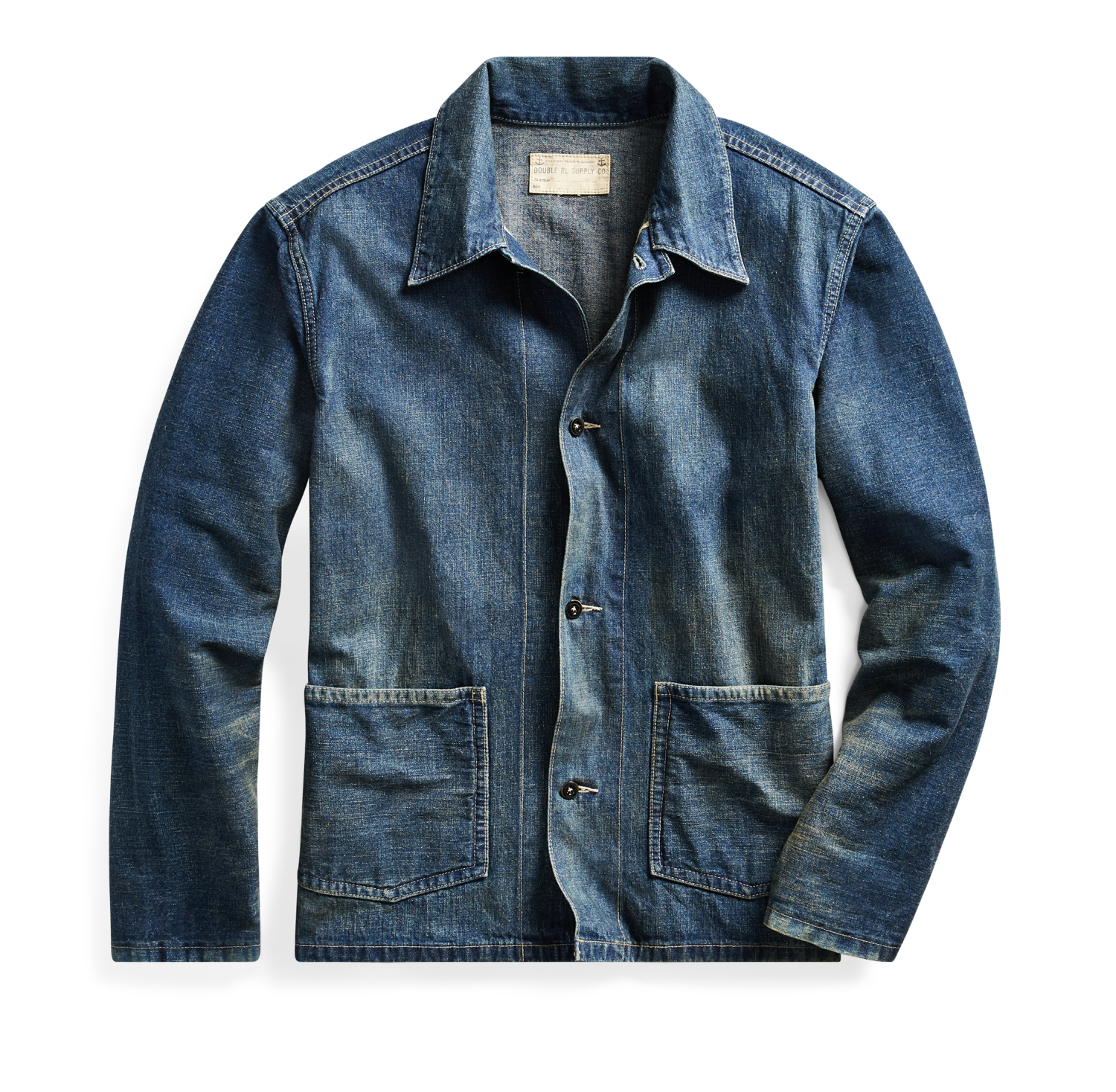 RRL Ralph Lauren Vintage Deck Overshirt Japanese Denim Chore Jacket Me –  Uncommon Threadz