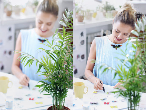 Mari making brooches