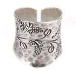 Pure Silver Karen Hill Tribe Coffee Bean Adjustable Ring - 81stgeneration