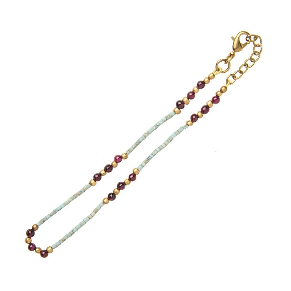 garnet ankle bracelet