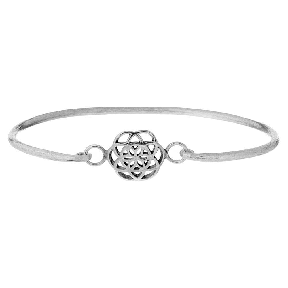 Sterling Silver Classic Cross Bangle With Hook Clasp Simple Design –  81stgeneration