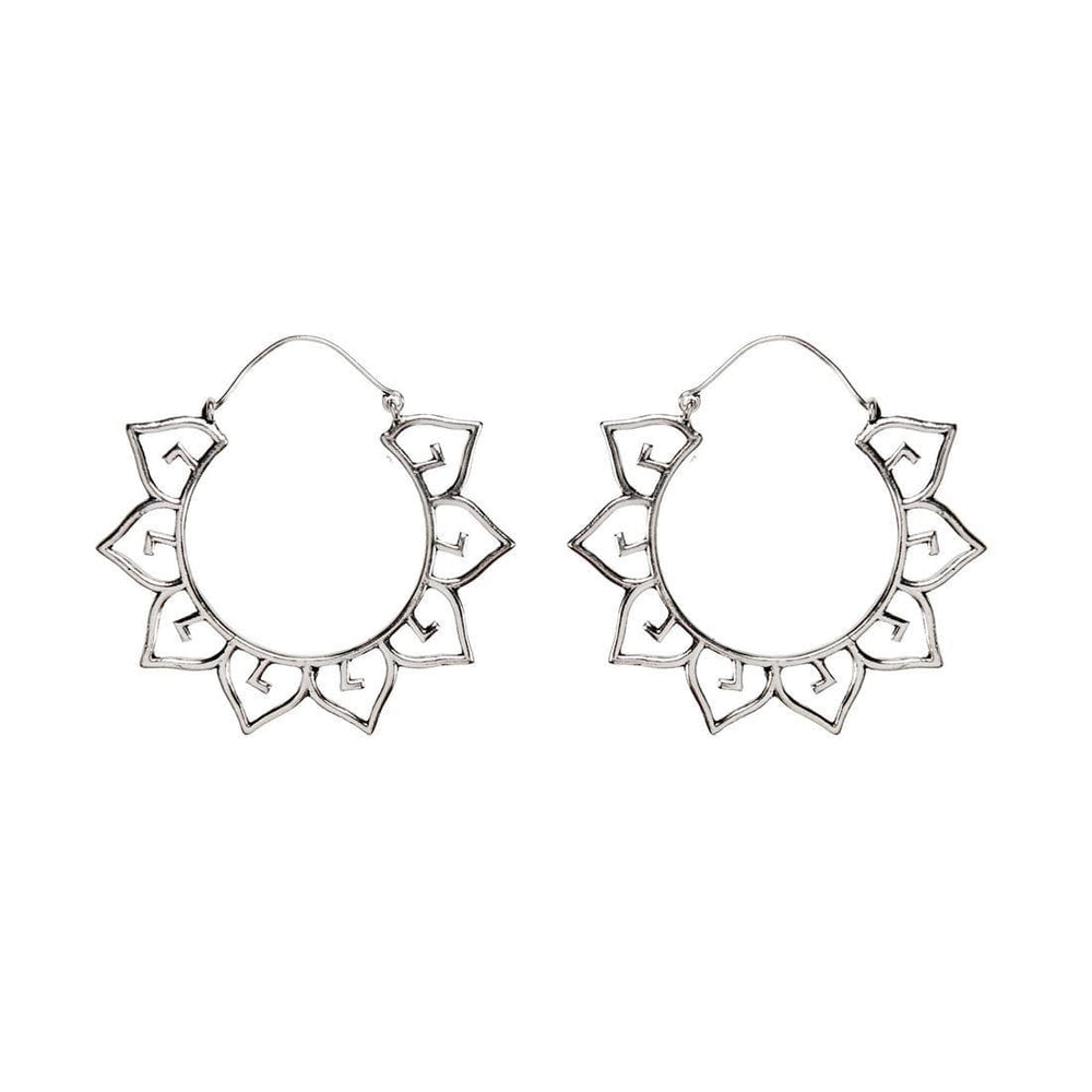 Silver Brass Large Indian Dot Work Hoops Mandala Hoop Earrings –  81stgeneration