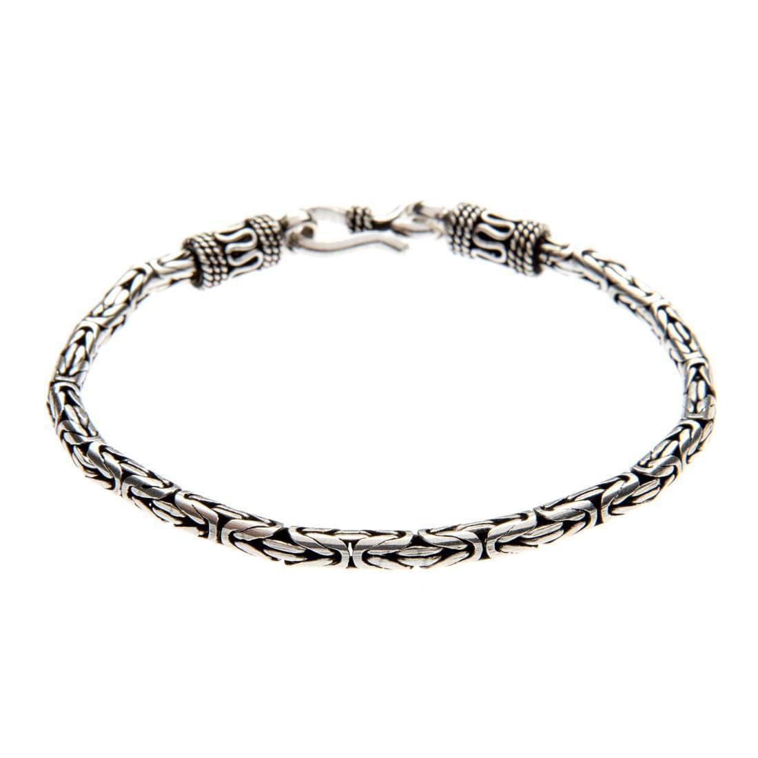 Sterling Silver Chunky Bracelet Thick Balinese Foxtail Chain