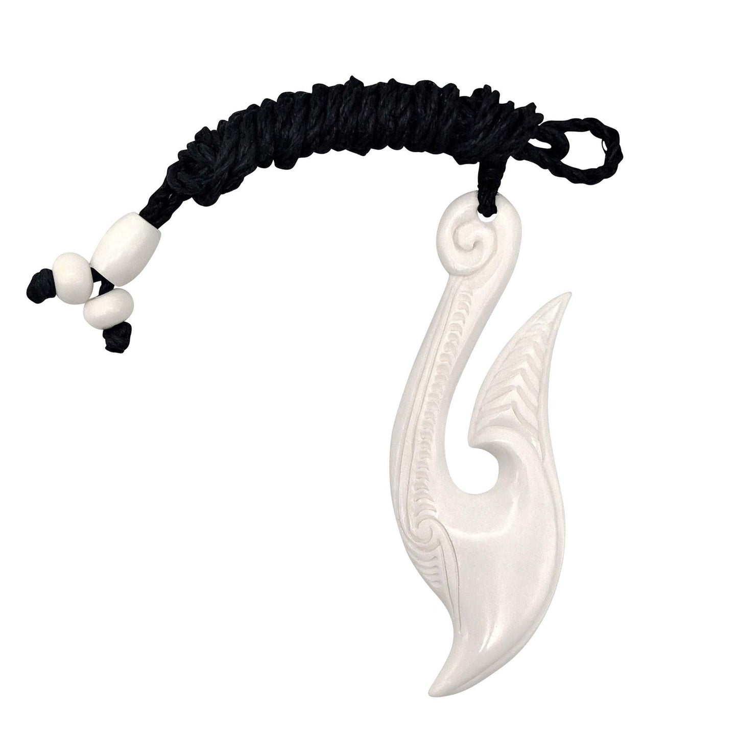 Bone Hawaiian Fish Hook Necklace - Mini Style A