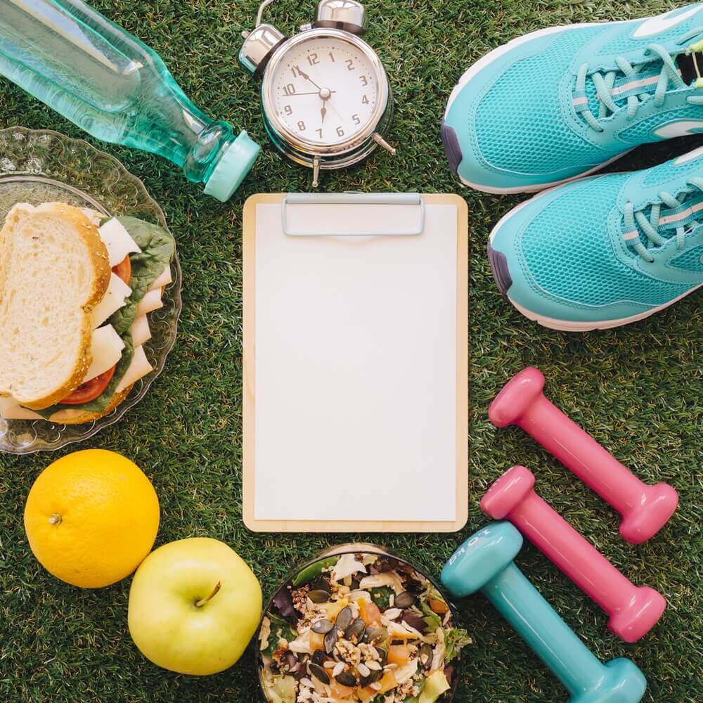 clipboard middle fitness composition for key nutrients for pre-run fueling