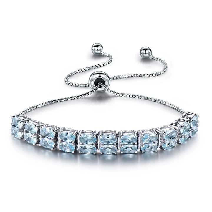 925 Sterling Silver Natural Cubic Zirconia 6x4mm Oval Tennis Bracelet at Rs  3800  Piece in Jaipur