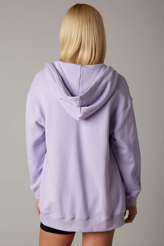 lilac zip hoodie