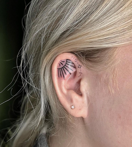 20 Dreamy Moon Tattoo Designs  Meaning  Tattoos Behind ear tattoos  Minimal tattoo