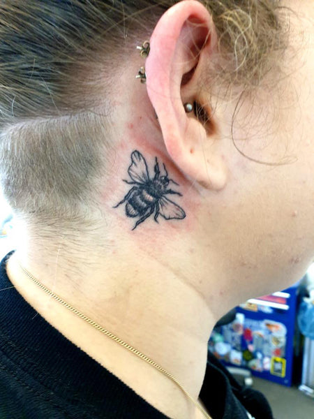 Spider Tattoo Behind Ear