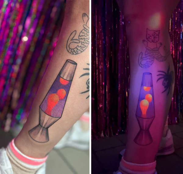 Tattoo using UV ink under normal light (Artist: Vanessa Monday)