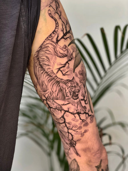 Tiger tattoo by Ashley Tyson