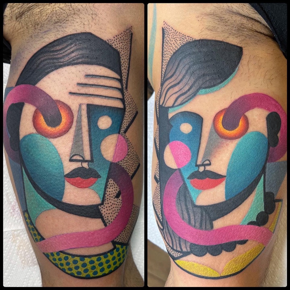 Cubism tattoo by Sebastian Barone | Post 16614