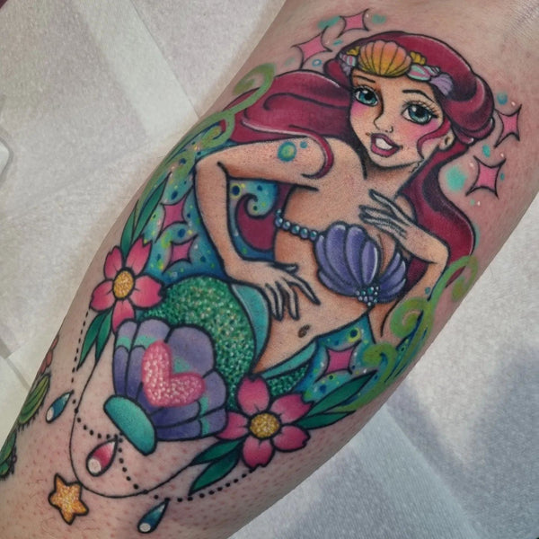 Ariel leg tattoo