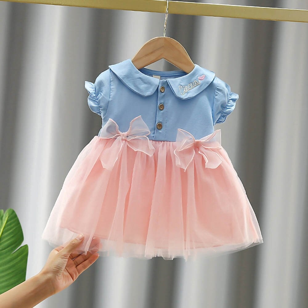 1C New Summer Baby Girls Dresses Casual Cute Denim Skirt Princess ...