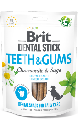 Brit Care Dog Dental Stick Dents et gencives avec camomille et sauge | 7 bâtons