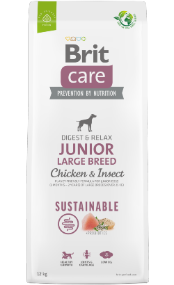 Brit Care Dog Sustainable Junior Grande Race | Poulet et Insecte