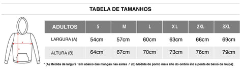 TABELA DE TAMANHOS adultos